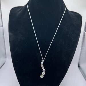 Sterling Silver 925 Cubic Zirconia gradient pendant necklace.